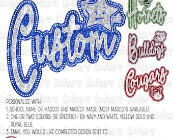 CUSTOM-Made to Order, Faux Sequin Dot Shirt Design, Teacher/School/Mascot/Sports Downloadable/Printable PNG file, DTF/Sublimation File