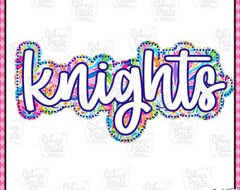 Mascota de los Caballeros del Espíritu Escolar PNG con contorno de neón (archivo descargable)