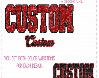 CUSTOM Varsity Word Design: Faux Sequin (PNG Digital Download)