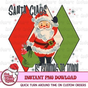 Vintage Santa Claus PNG: Retro Christmas Shirt Design (Digital Download)