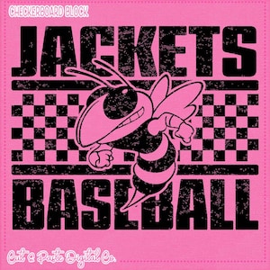JACKETS CHECKERBOARD Vintage Baseball, Cheer/Band/Dance, School/Mascot/Baseball/Football/Golf/Tennis/Basketball/Track/Softball/Volleyball