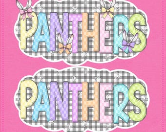 Mascot PNG Design: Panthers Easter Checkerboard - Digital Download