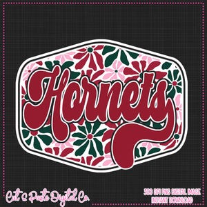 Groovy Floral Hornets Design: Christmas Teacher PNG (Digital Download)