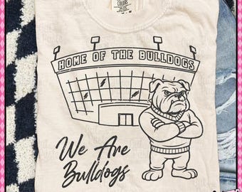 Vintage Bulldogs Stadium Design PNG: School Spirit Digital Download