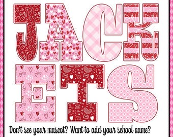 JACKETS Mascot Valentine's Day PNG, Stacked Design (Digital Download)