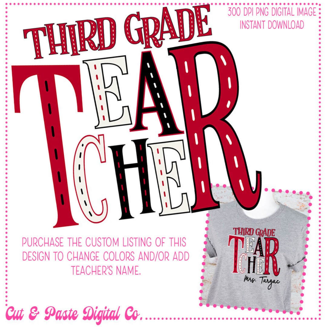 THIRD GRADE, Retro Mixed Letters, School, Digital Design, PNG ...