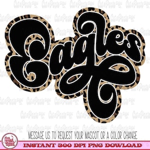Retro, Maskottchen, Lehrer, Schule, digitales Design, png , Printable, Sublimation, DTF, Adler, Spirit Shirt, Sportteam. Leopard Muster