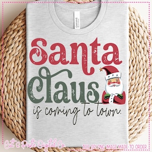 Weihnachtsmann kommt in die Stadt Vintage Design|Weihnachtsdesign|Weihnachts-Shirt Design|Weihnachtsmann|Weihnachten PNG Sublimation DTF