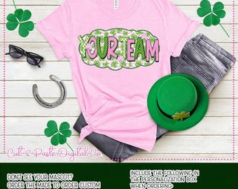 CUSTOM St. Patrick's Day Pink/Green Word PNG: Your Team/Mascot/School/Names/Words