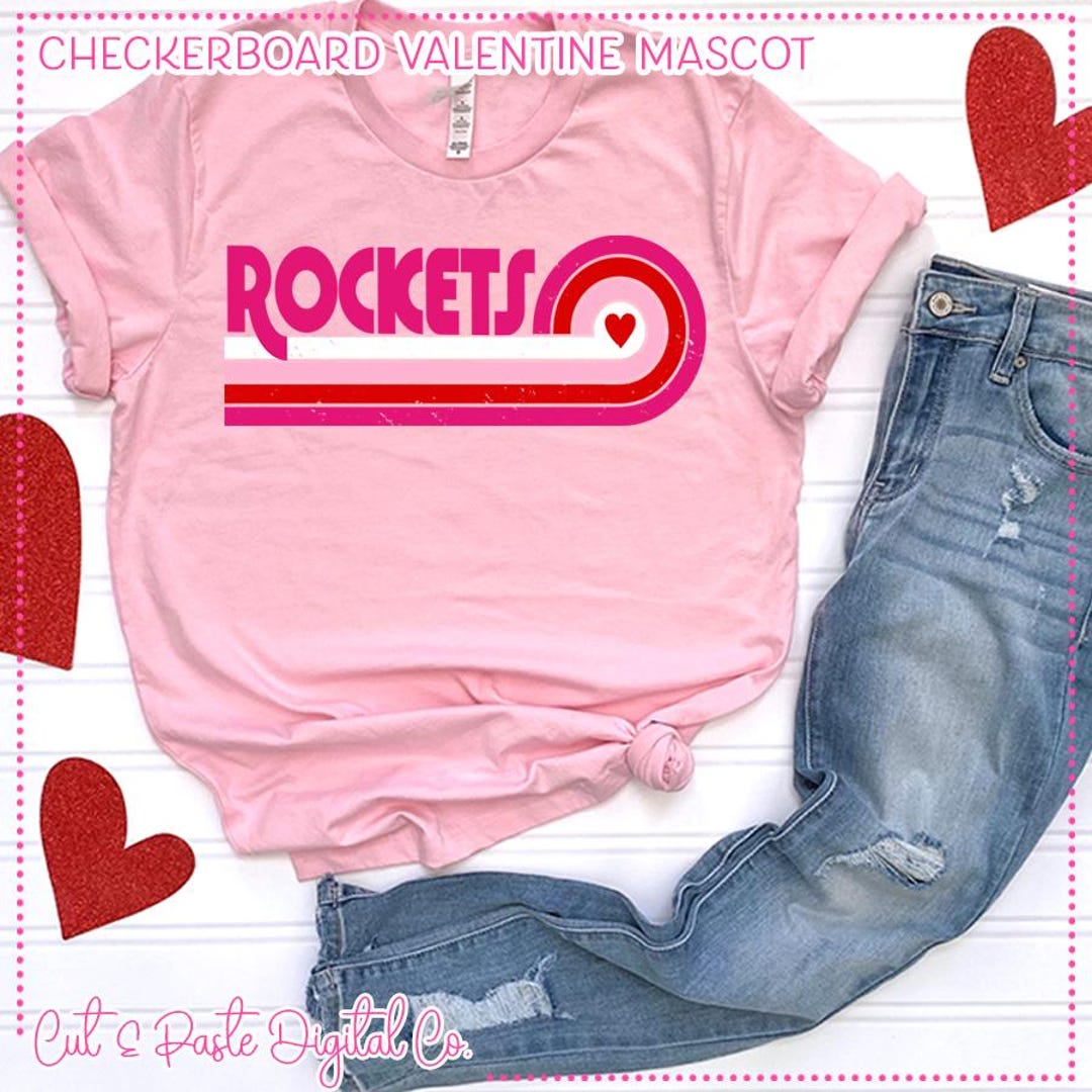 ROCKETS School Mascot Valentine Design: Retro Rainbow (digital PNG File ...