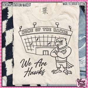 Vintage Stadium HAWKS, School Spirit Design Teacher/School/Mascot/Sports, Downloadable/Printable PNG/DTF/Sublimation
