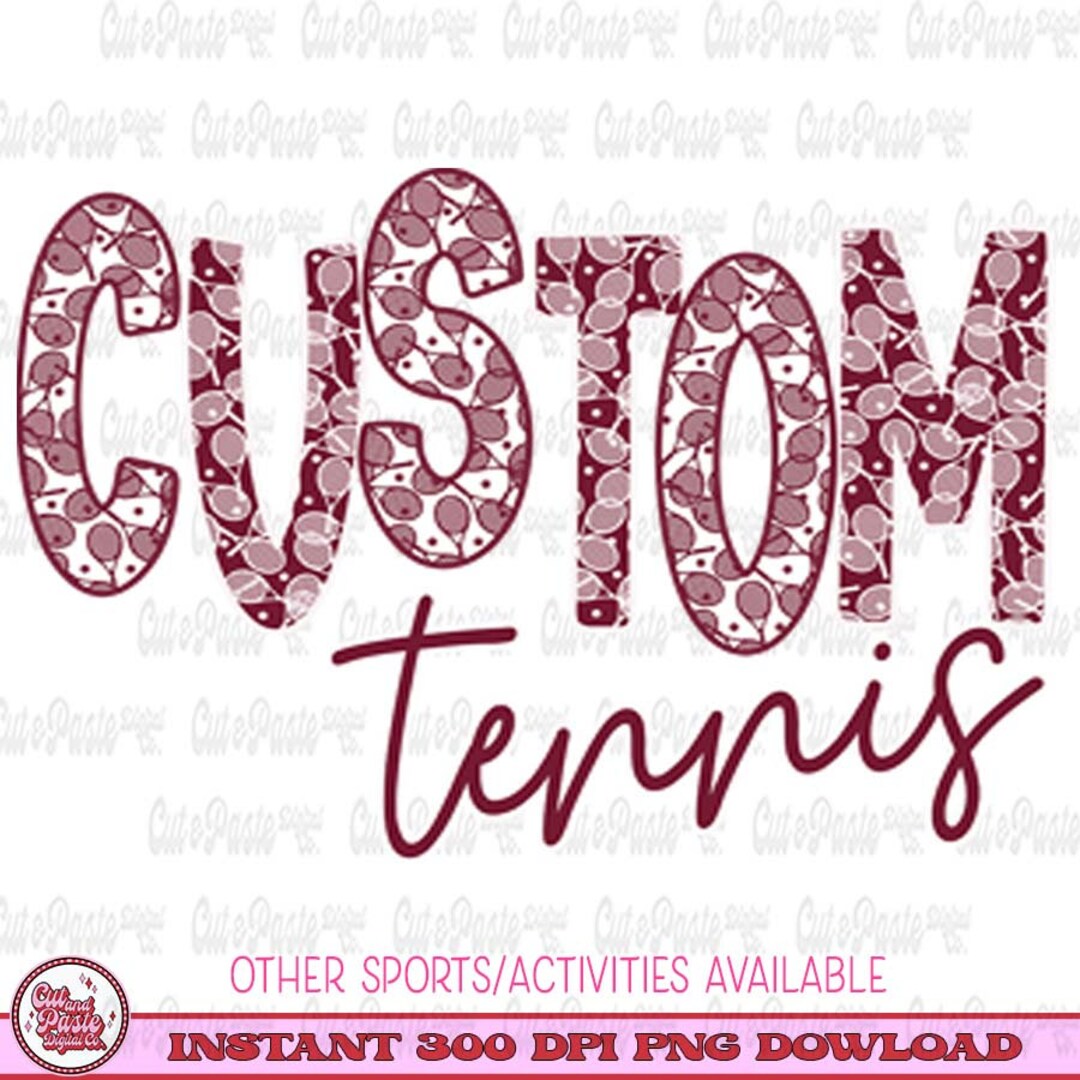 Custom Tennis Team Design PNG: Mascot Logo for Shirts - Etsy