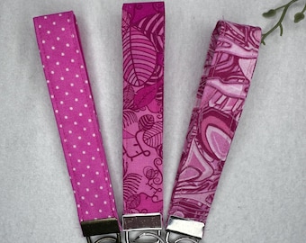 Handmade Hot Pink 6" Wristlet Keychains