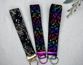 Handmade MusicTheme  6" Wristlet Keychains
