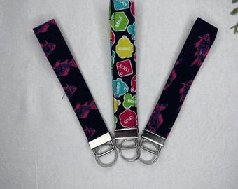 Handmade Pets/Animal Theme Cotton Fabric 6" Wristlet Keychain Wristlet