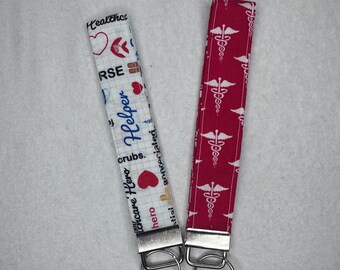Nurse Hero Handmade Fabric Wristlet Keychains