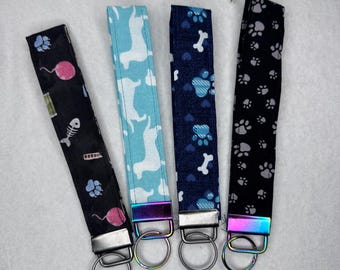Handmade Pet Theme  6" Wristlet Keychains