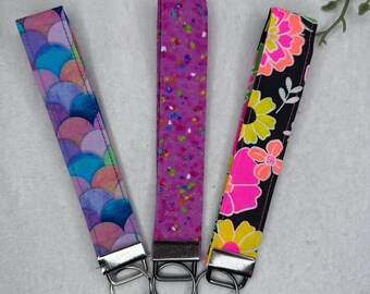 Handmade Neon/Bright Color 6" Wristlet Keychains