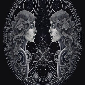 Gemini Night Astrology digitales Notizbuch oder Journal Ausfüllbares pdf von 120 Seiten