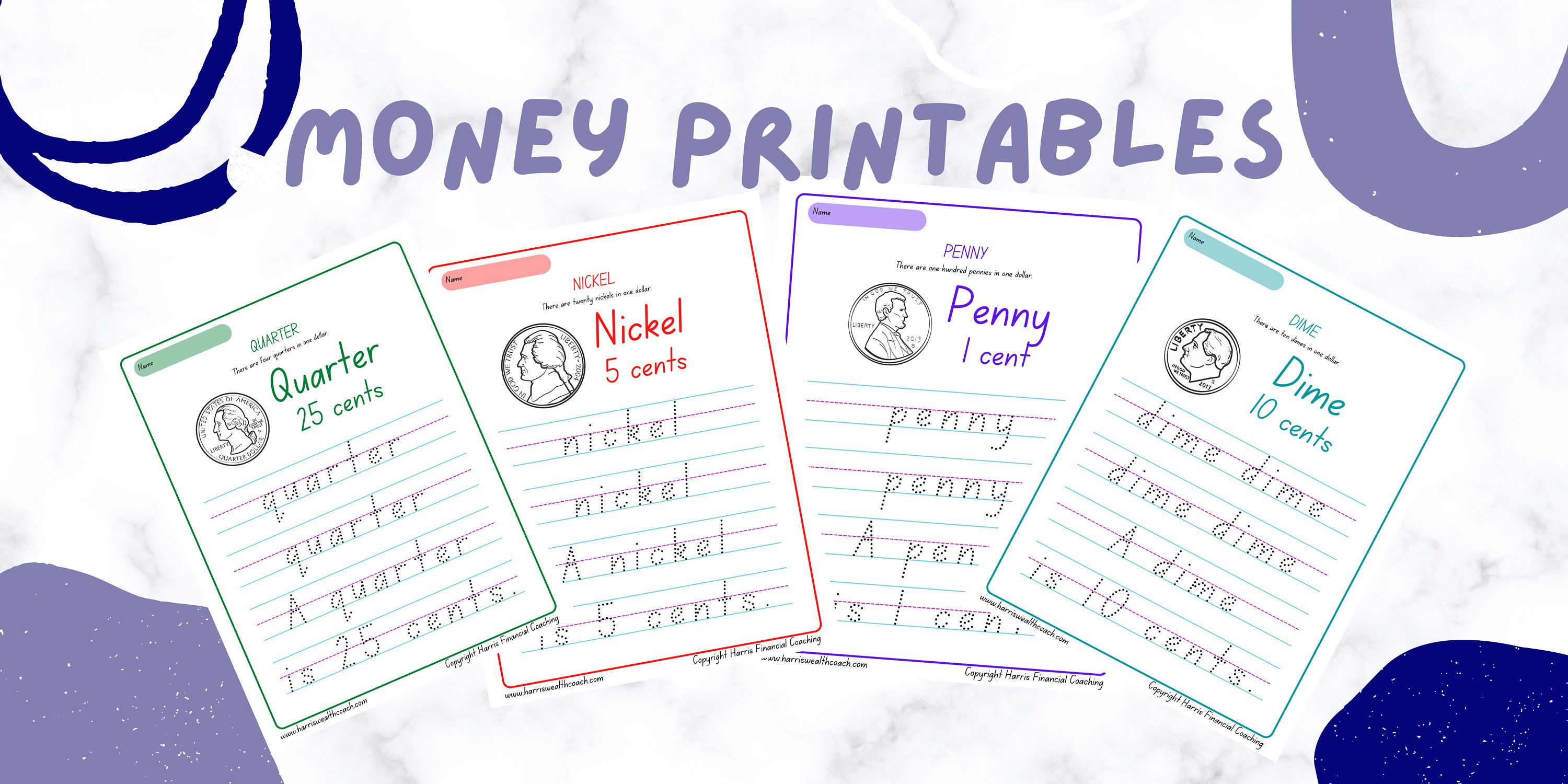 4 Traceable &amp; Printable Money Worksheets for Preschool to 1st Grade - Etsy