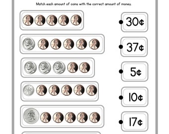 25 Counting Money Printable Worksheets, Printable 1st Grade to 3rd Grade Worksheets for Counting Money and Identifying Coins