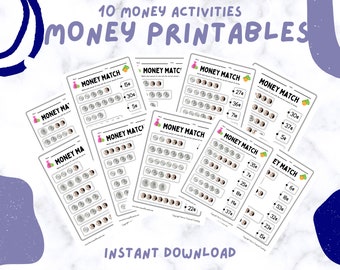 10 Counting Money Worksheets, Money Printable 1st Grade to 3rd Grade Worksheets for Counting Money and Identifying Coins