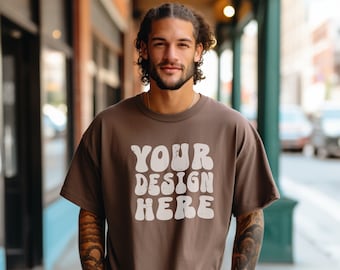 Espresso C1717 Mockup Man - Comfort Colors Mockup Male - Comfort Colors 1717 Mockup - Unisex Shirt Mockup - Oversized Mockup - Spring Summer