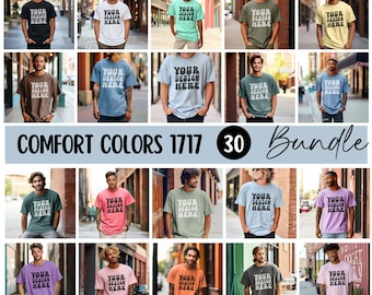 Men C1717 Mockup Bundle - Comfort Colors Mockup Bundle - Comfort Colors 1717 - Unisex Shirt Mockup - Male Mockup - Oversized Mockup