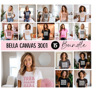 Bella Canvas 3001 Mockup Bundle | BC 3001 Shirt Mockup Bundle | Oversized T-shirt Mockups | 3001 Model Mockup | Bella Canvas Mock Ups