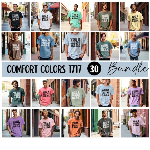 Men C1717 Mockup Bundle - Comfort Colors Mockup Bundle - Comfort Colors 1717 - Unisex Shirt Mockup - Male Mockup - Oversized Mockup
