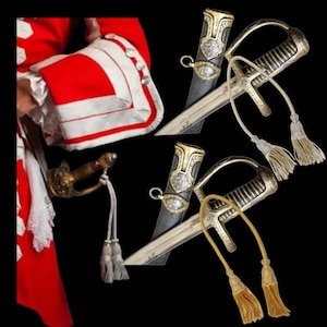 Polish saber Bullion Gold & Silver Sword Fringe Rapier Ornament Fency Sword Bullion Tassel Knife Sword cords tassels Top QualityAAA+.