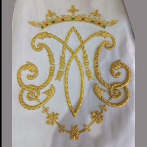 Marian Chasuble vestment Customized embroidery or Altar Embroidered set.