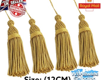 Borlas de oro y plata en lingotes, par de borlas de "12 CM" para uniformes del ejército, vestimentas de la iglesia y decoración.