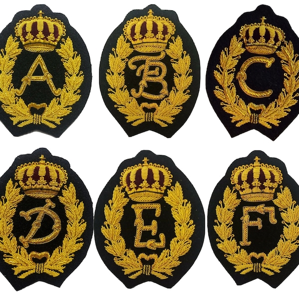 Blazer Family Ralph Alphabet Red Crown Blazer Bullion Embroidery Badge.