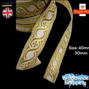 Gold Military Mylar Braid *40MM&quot; 25MM Size* Borders making military ribbon Army Uniform&#39; Vestment.