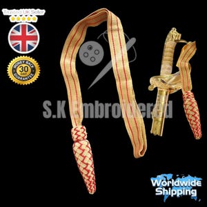 Infantry Sword Knot Gold and red Army Officers Sword Knot.