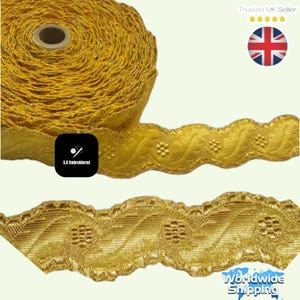 Ribete dorado para vestimentas litúrgicas, ideal para uniformes personalizados, vestimentas eclesiásticas y disfraces elegantes (tamaño de 40 mm de ancho). Ribete de alta calidad.