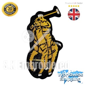 Handmade Gold Embroidered Polo Play Blazer Patch 8×4CM pocket size" Bullion Wire Embroidery Patch.