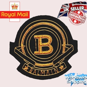 Handgemachter bestickter Blazer-schwarzer Hintergrund-Blazer Bullion-Stickerei-Abzeichen.
