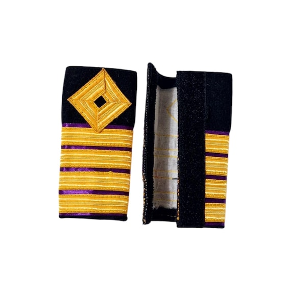 Pair Of Plain Dark Navy Blue Epaulette Sliders For Uniforms (Style R1624)