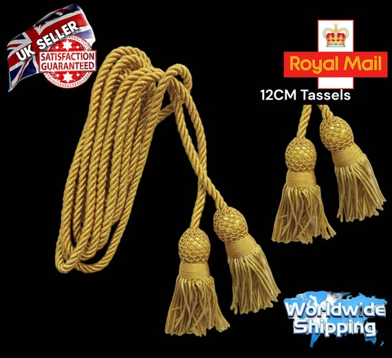 Banner/Standard 3 meter Cords & Tassles Bullion Metal Gold Tassels,  Church, Army, other festivals banners cords Top Quality AAA+ Quality.