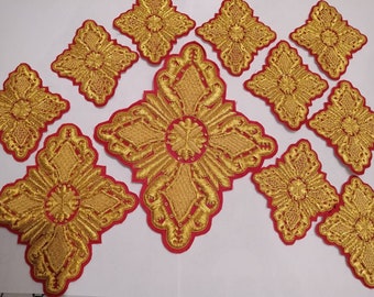 Vestments 11 piece Cross Set Handmade Bullion Embroidery.