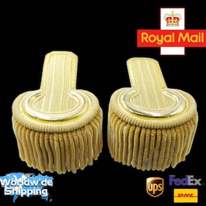 Bullion Shoulder Epaulette With Gold Fringe Tassel Shoulder Board For Navy Army Military Uniform.