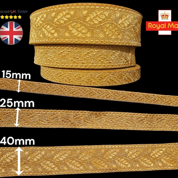 Gold Leaf Braid Trim - Etsy UK