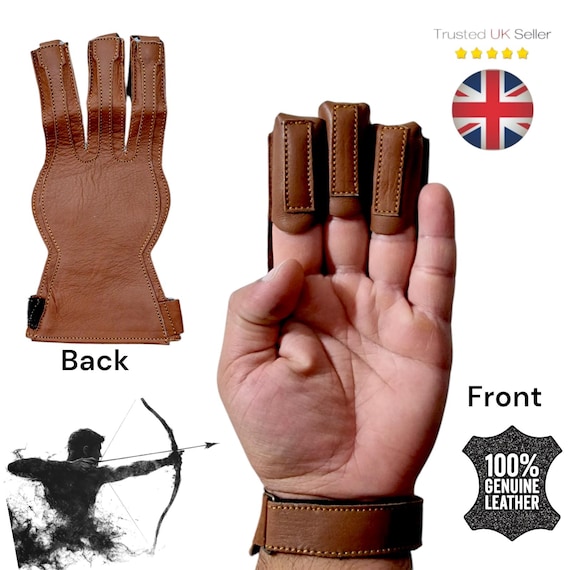 NMCPY 3-Finger Bogenschießen Handschuh – Leder, Schwarz, Für Jagd & Training NMCPY 3-Finger Bogenschießen Handschuh – Leder, Schwarz, Für Jagd & Training