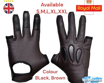 Archery Bow Leather Shooting 3 Finger Gloves  Traditional sports.