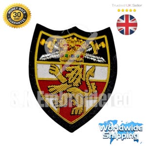 Handgemachter Gold Bestickter Blazer Patch "8 CM Taschengröße" Bullion Wire Embroidery Patch."