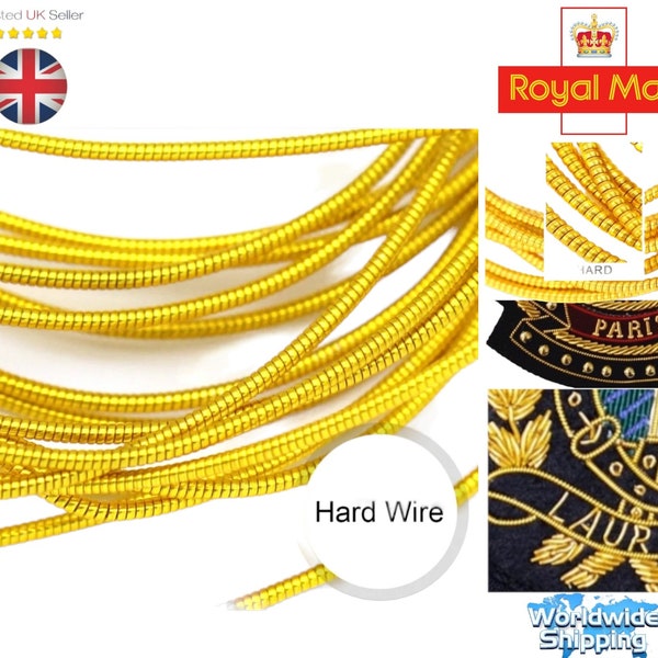 Pearl Purl Bullion wire "1 meter" Gold Pearl Purl" Gimp"Gijai wire for gold work embroidery and jewellery.