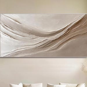 Abstraktes Ölgemälde Große Strukturierte Wandkunst Minimalistische Neutrale Wandkunst Abstrakte Malerei Moderne Leinwand Kunst Luxus Wohnzimmer Wanddekoration