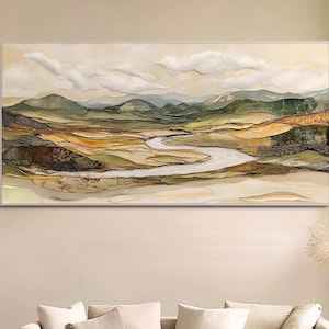 Landscape Oil Painting on Canvas Original Abstract Wall Art Impasto Painting Texture Wall Art Office Decor Large 3D Wall Art Canvas Wall Art